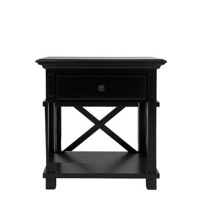 Sorrento Black Bedside Table with Shelf