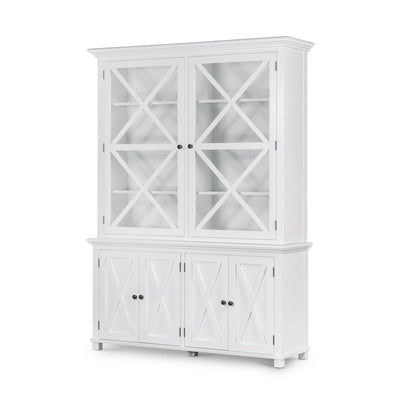 Sorrento White Tall Glass Door Cabinet