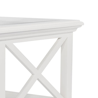 Sorrento Large Glass Coffee Table White