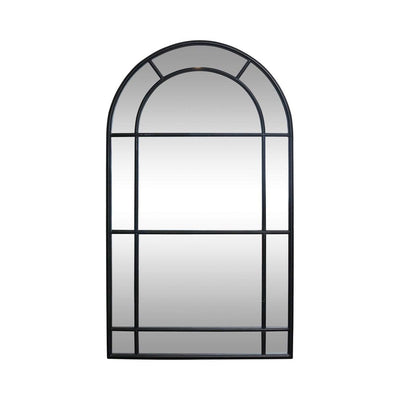 Medium Iron Arched Mirror Black