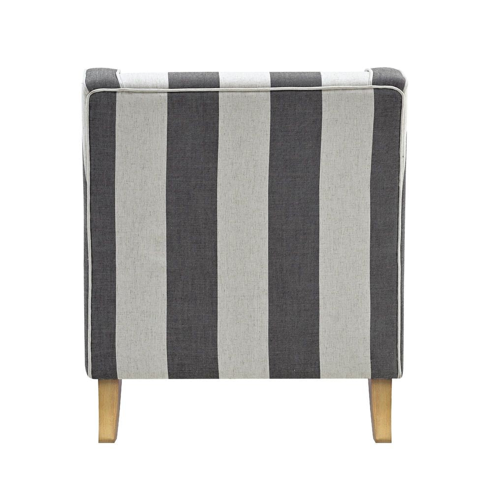 Bondi Grey & Cream Stripe Armchair