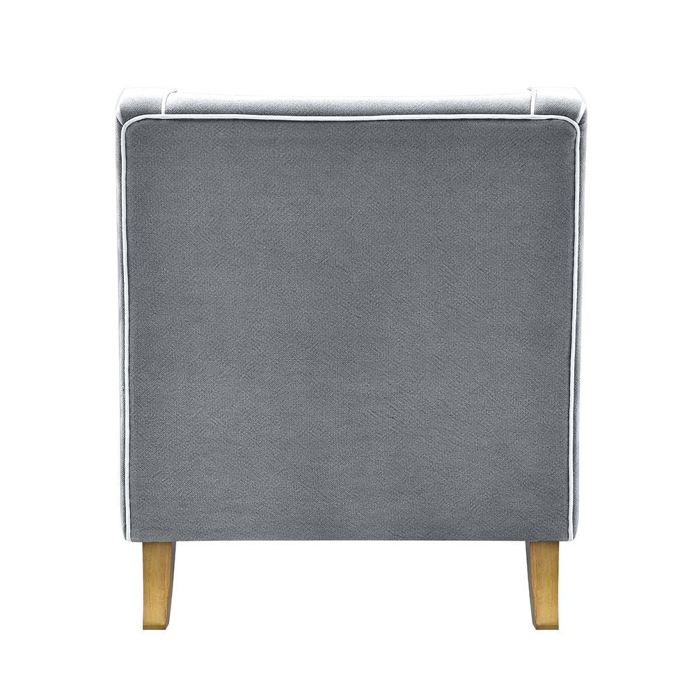 Bondi Armchair Grey W/ White Piping
