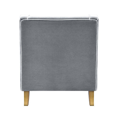Bondi Armchair Grey W/ White Piping