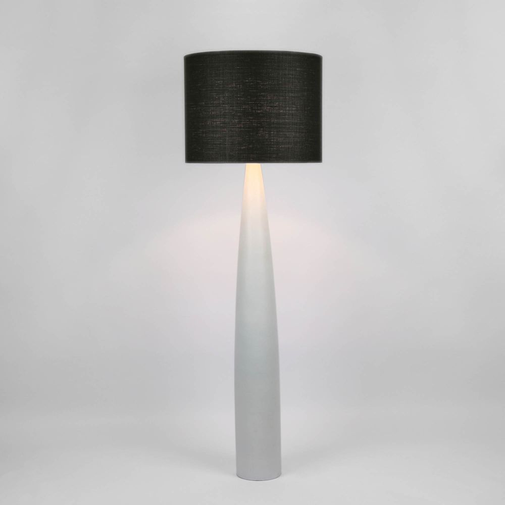 Samson Floor Lamp Base White with Black Shade