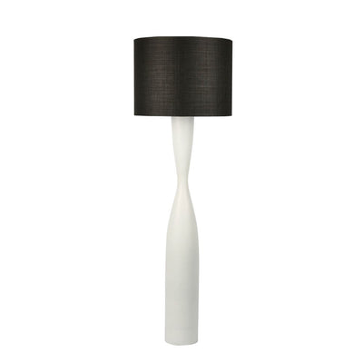 Callum Floor Lamp Base White with Black Shade