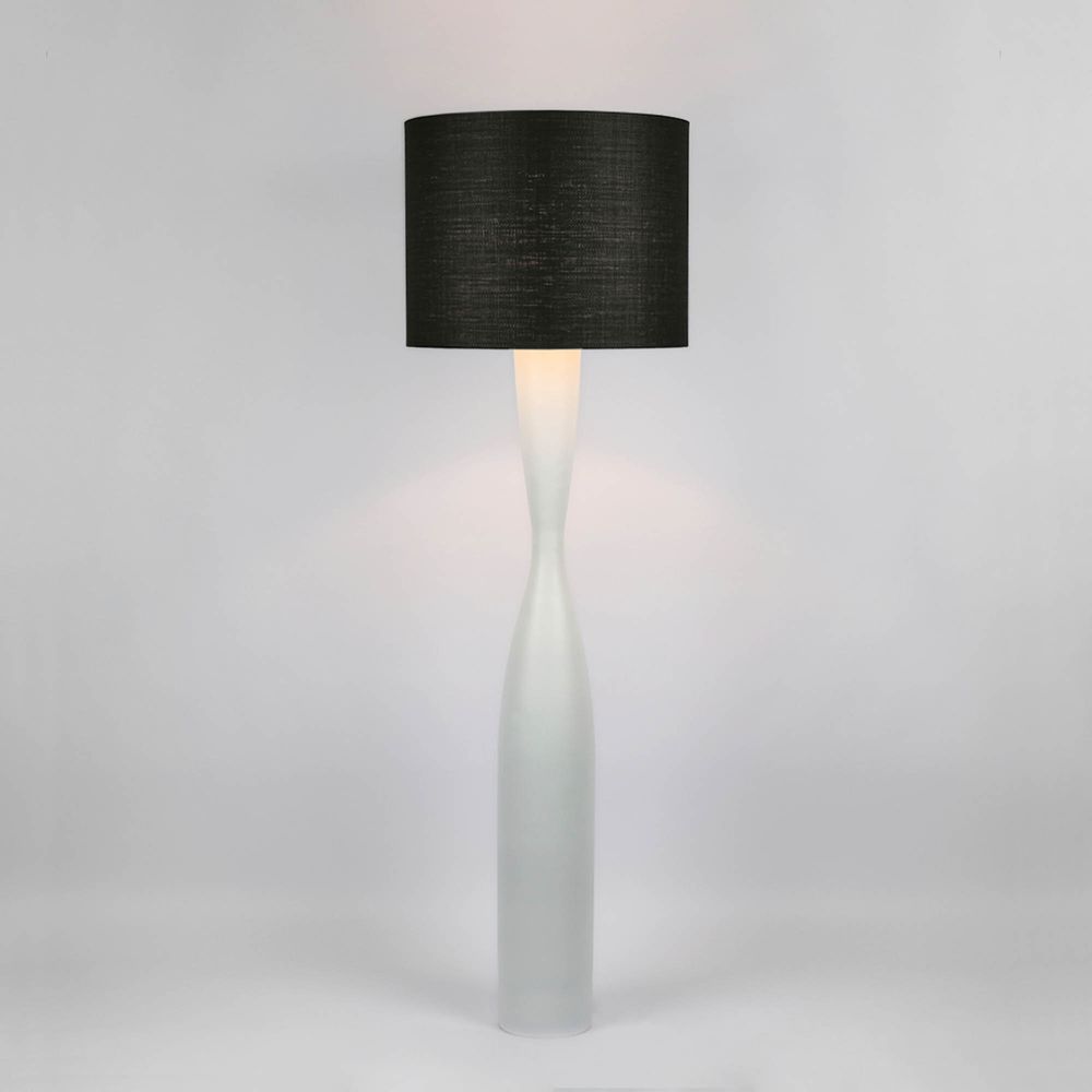 Callum Floor Lamp Base White with Black Shade