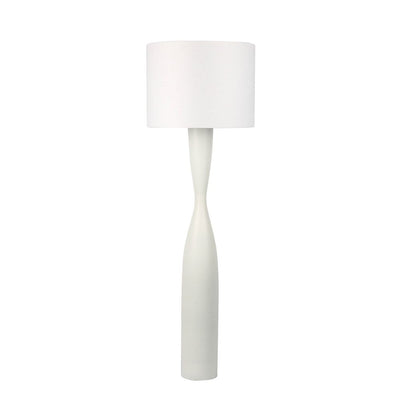 Callum Floor Lamp Base White with Shade White