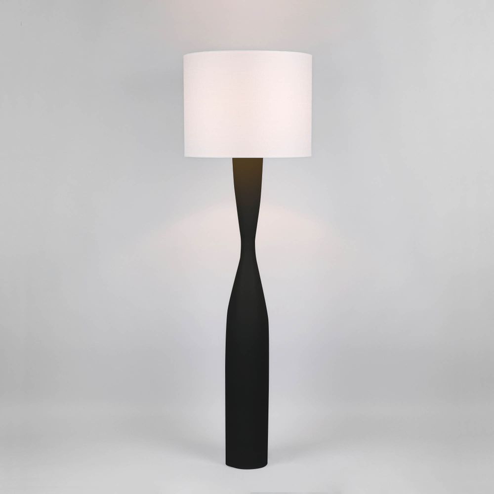 Callum Floor Lamp Base Black with White Shade