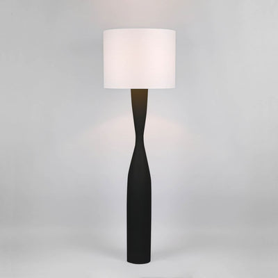 Callum Floor Lamp Base Black with White Shade