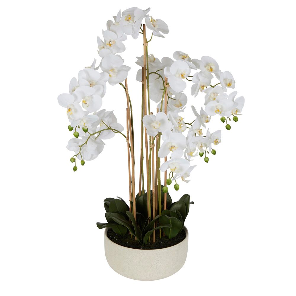 Artificial Orchid Potted Real Touch 100cm White