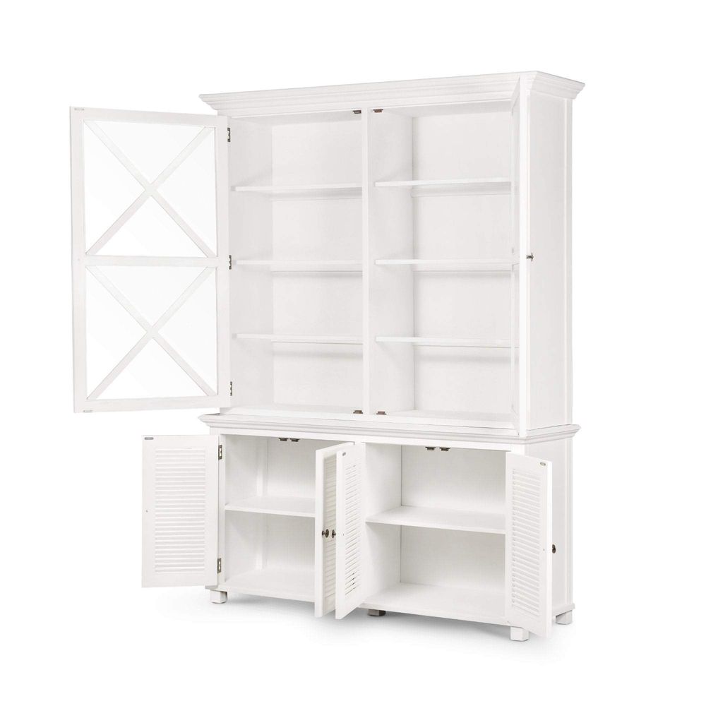 West Beach Large Glass Door Cabinet White