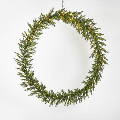 Classic Green Wreath 120cm With 120 LED