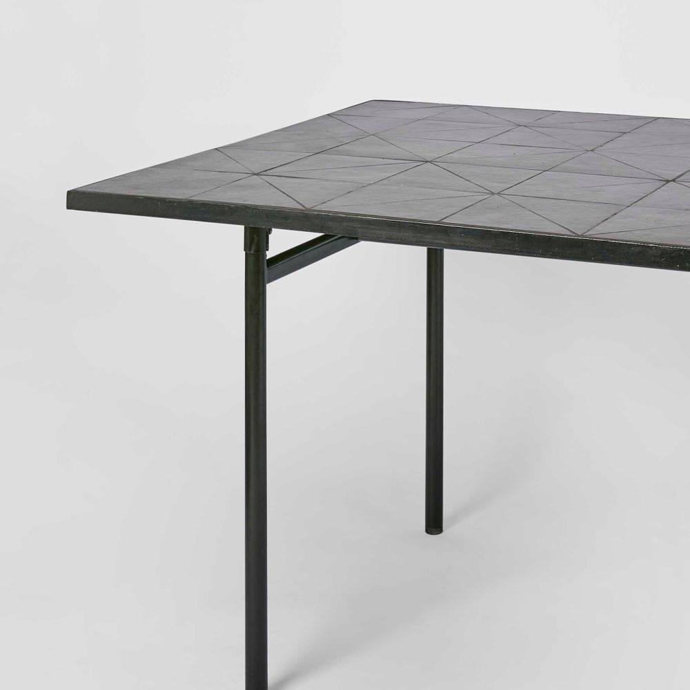 Sheffield Iron/Tiled Outdoor Dining Table Black