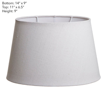 Medium Oval Lamp Shade  - Textured Ivory - Linen Lamp Shade with E27 Fixture - House of Isabella AU