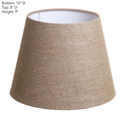 Small Taper Lamp Shade  - Dark Natural Linen - Linen Lamp Shade with E27 Fixture - House of Isabella AU