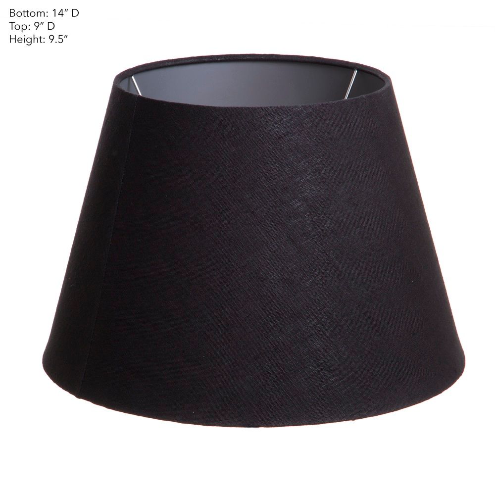Medium Taper Lamp Shade - Black with Silver Lining - Linen Lamp Shade with E27 Fixture - House of Isabella AU