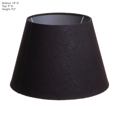 Medium Taper Lamp Shade - Black with Silver Lining - Linen Lamp Shade with E27 Fixture - House of Isabella AU