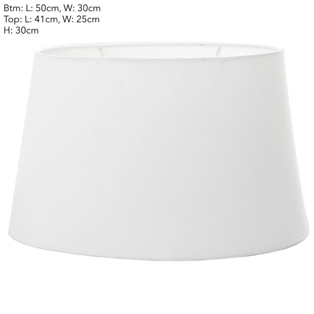 XXL Oval Lamp Shade  - Textured Ivory - Linen Lamp Shade with E27 Fixture - House of Isabella AU