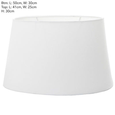 XXL Oval Lamp Shade  - Textured Ivory - Linen Lamp Shade with E27 Fixture - House of Isabella AU