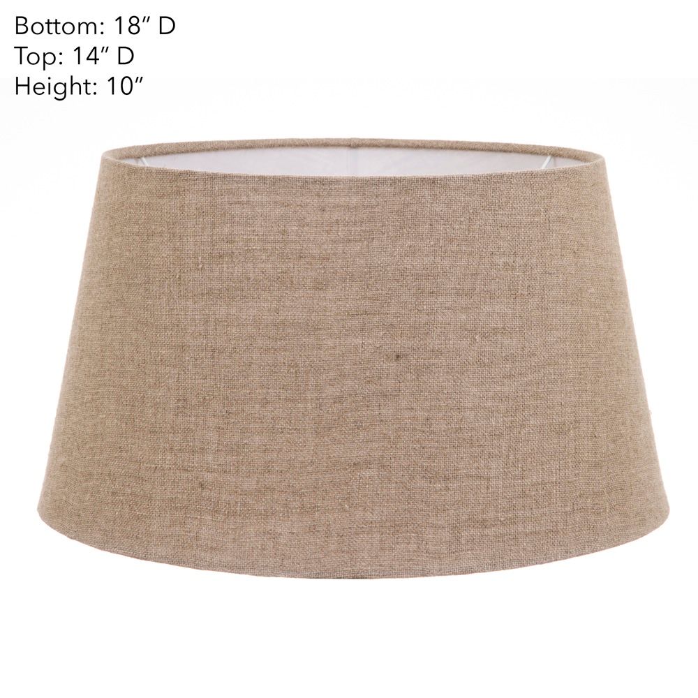 XL Drum Lamp Shade  - Light Natural Linen - Linen Lamp Shade with E27 Fixture - House of Isabella AU