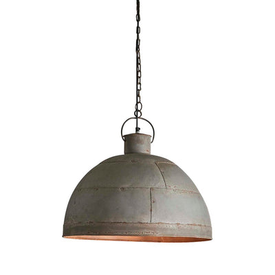 Granada Medium - Vintage Grey - Iron Riveted Dome Pendant Light