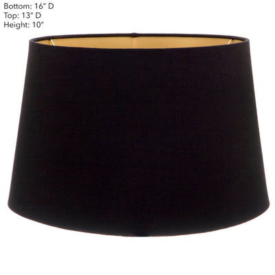Large Drum Lamp Shade - Black with Gold Lining - Linen Lamp Shade with E27 Fixture - House of Isabella AU