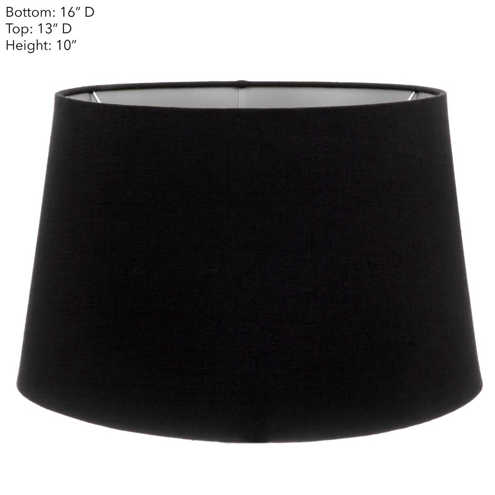 Large Drum Lamp Shade  - Black with Silver Lining - Linen Lamp Shade with E27 Fixture - House of Isabella AU
