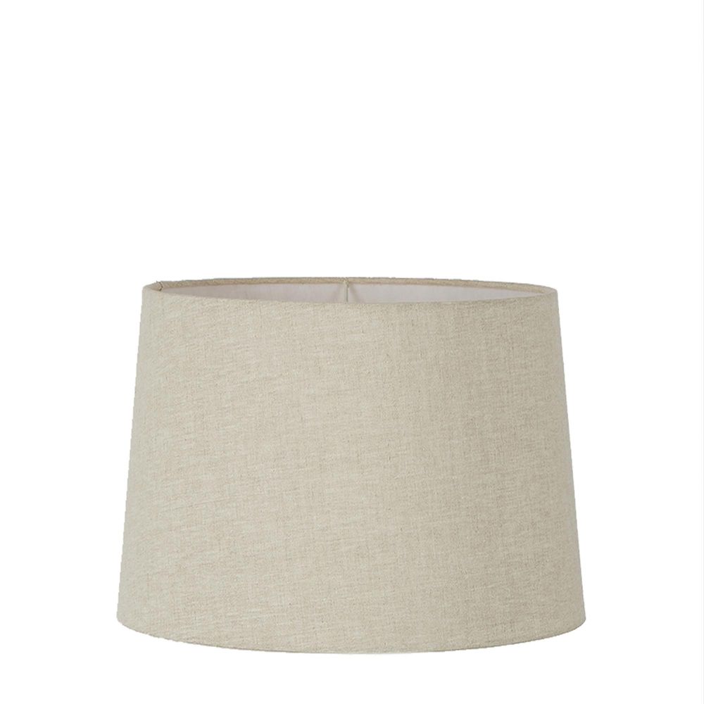 Medium Drum Lamp Shade - Light Natural Linen - Linen Lamp Shade with E27 Fixture