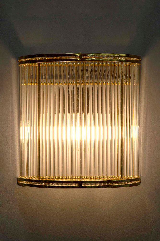 Verre Half Round Glass Wall Lamp Brass - House of Isabella AU