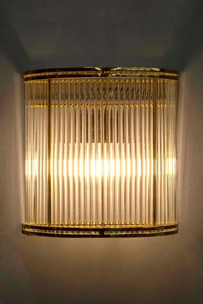 Verre Half Round Glass Wall Lamp Brass - House of Isabella AU
