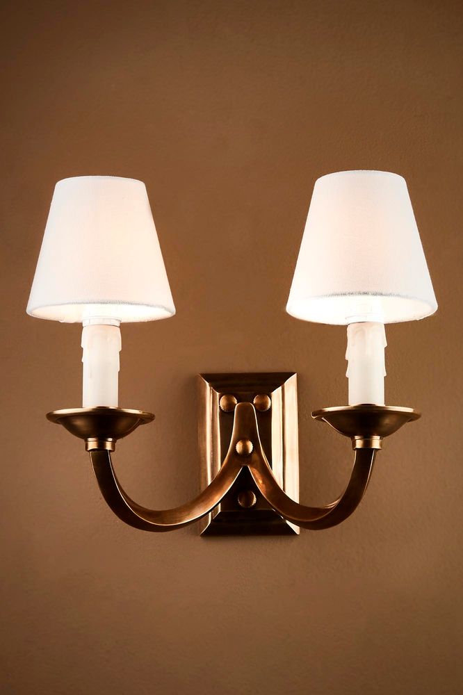 Elysee Two Ams Wall Lamp in Antique Brass - House of Isabella AU