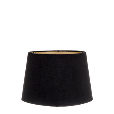 Small Drum Lamp Shade - Black with Gold Lining - Linen Lamp Shade with E27 Fixture - House of Isabella AU