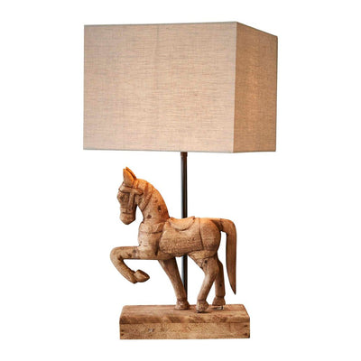 Bonnie Base Only - Dark Natural - Small Wooden Horse Table Lamp Base Only - House of Isabella AU