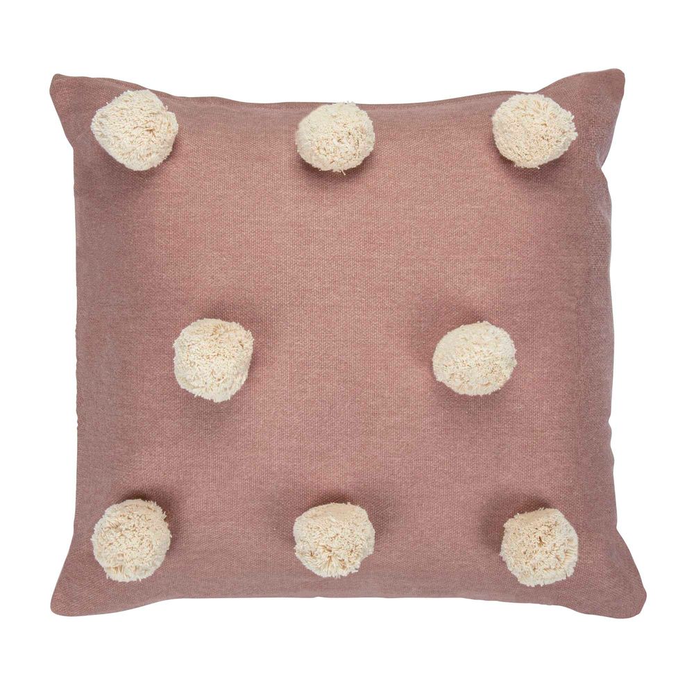 Pom Pom Cushion Mushroom Pink