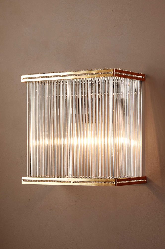 Verre Rectangular Glass Wall Lamp Brass