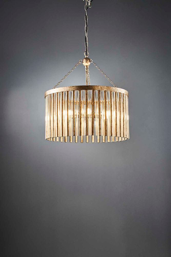 Midtown chandelier antique cracked sil