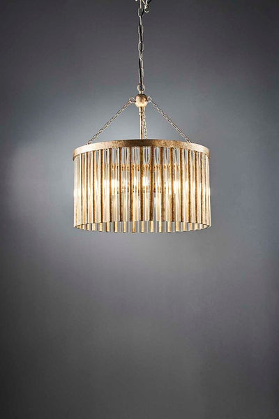 Midtown chandelier antique cracked sil