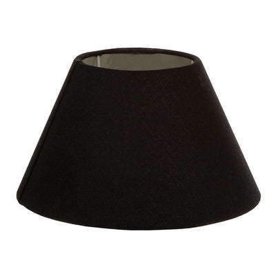 Large Taper Lamp Shade (16x11x10 H) - Black with Silver Lining - Linen Lamp Shade with E27 Fixture