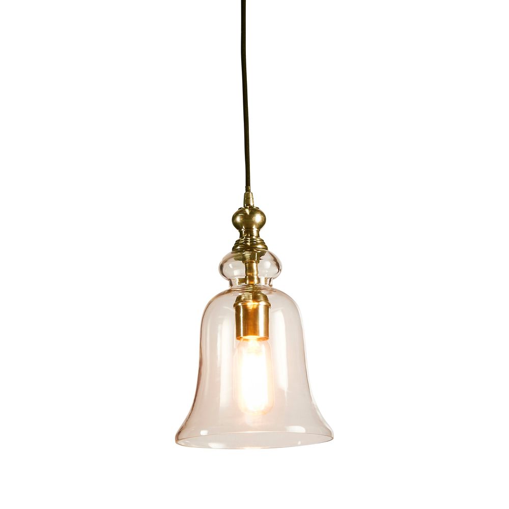 Tivoli Glass Overhead Lamp Small in Brass