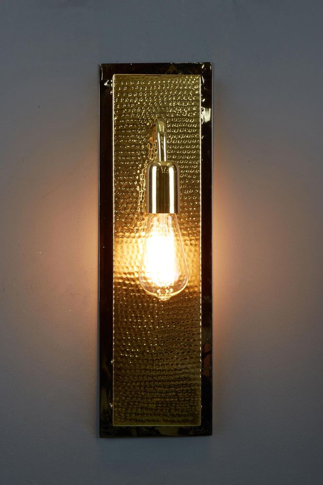 Felix - Hammered Rectangular Wall Light - Gold