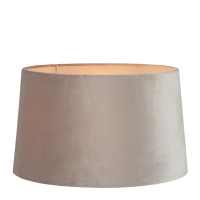 XL Drum Lamp Shade (18x16x10.5 H) - Mist Grey - Velvet Lamp Shade with E27 Fixture