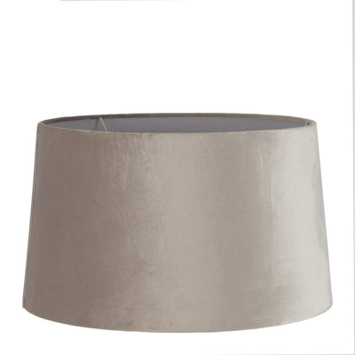 XL Drum Lamp Shade (18x16x10.5 H) - Mist Grey - Velvet Lamp Shade with E27 Fixture