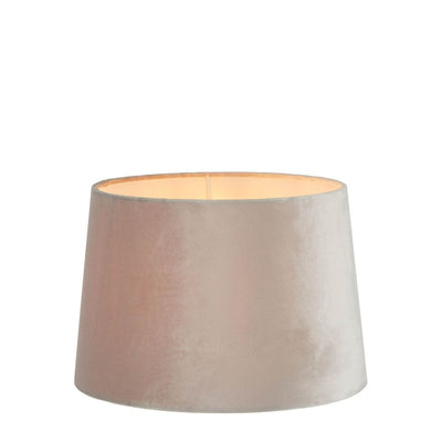 Medium Drum Lamp Shade (14x12x9.5 H) - Mist Grey - Velvet Lamp Shade with E27 Fixture