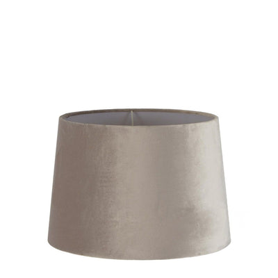 Medium Drum Lamp Shade (14x12x9.5 H) - Mist Grey - Velvet Lamp Shade with E27 Fixture