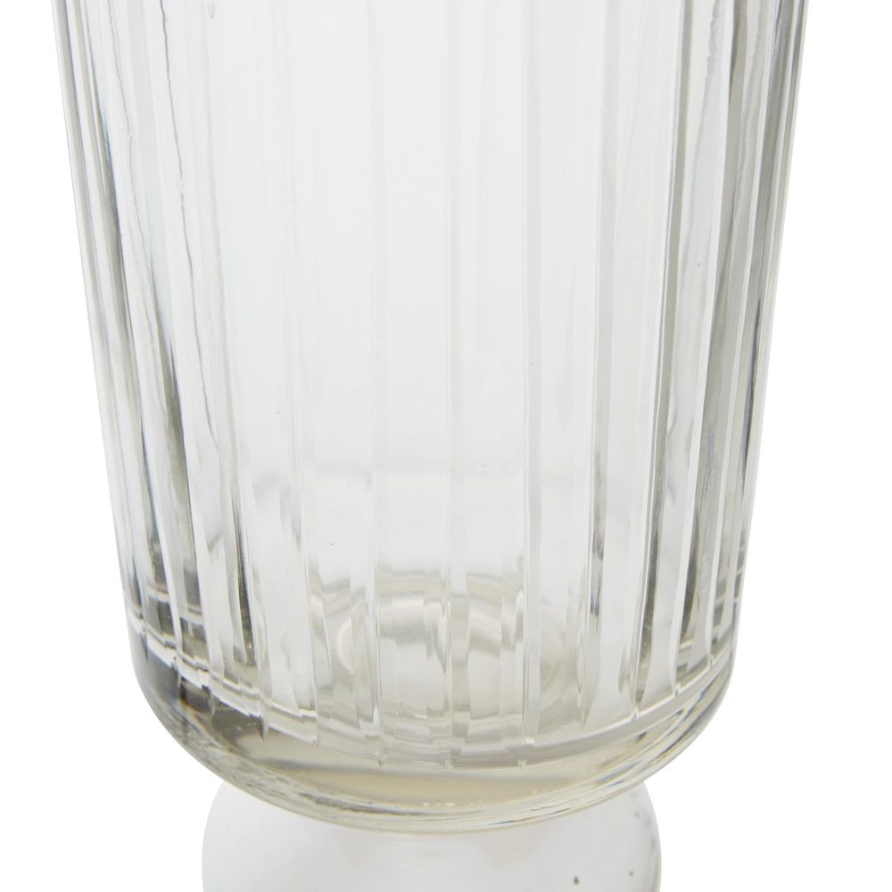 Cello Stripe Cut Glass Vase Small Clear