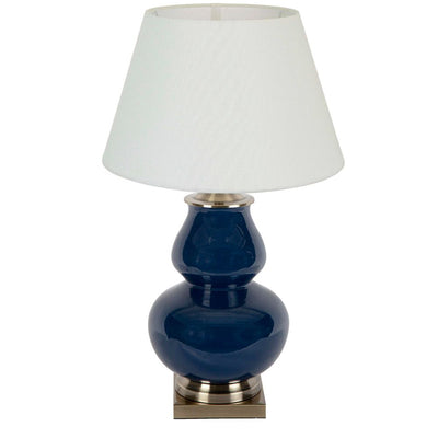Matisse - Midnight Blue - Glazed Ceramic and Metal Vase Table Lamp Base Only