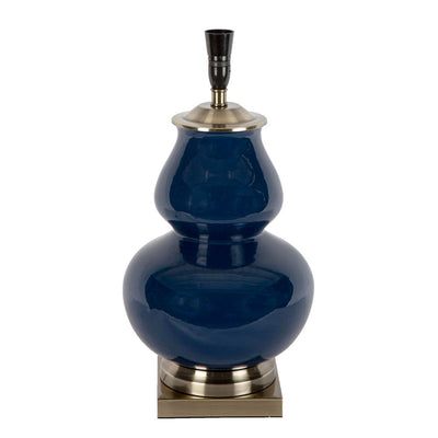 Matisse - Midnight Blue - Glazed Ceramic and Metal Vase Table Lamp Base Only