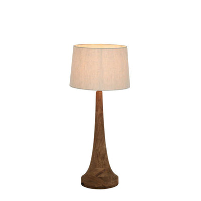 Lancia Small Base Only - Dark Natural - Turned Wood Slender Table Lamp Base Only