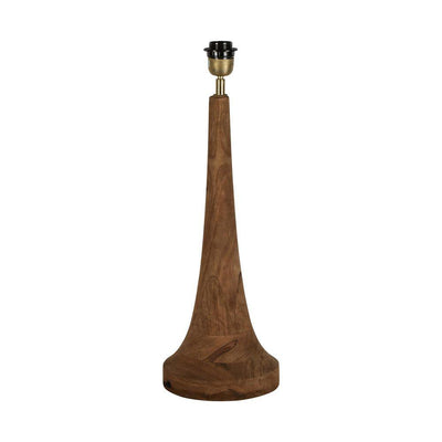 Lancia Small Base Only - Dark Natural - Turned Wood Slender Table Lamp Base Only