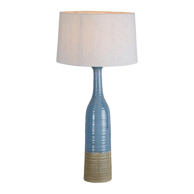 Potters Large Table Base Only - Blue/Brown - Tall Thin Glazed Ceramic Table Lamp Base Only